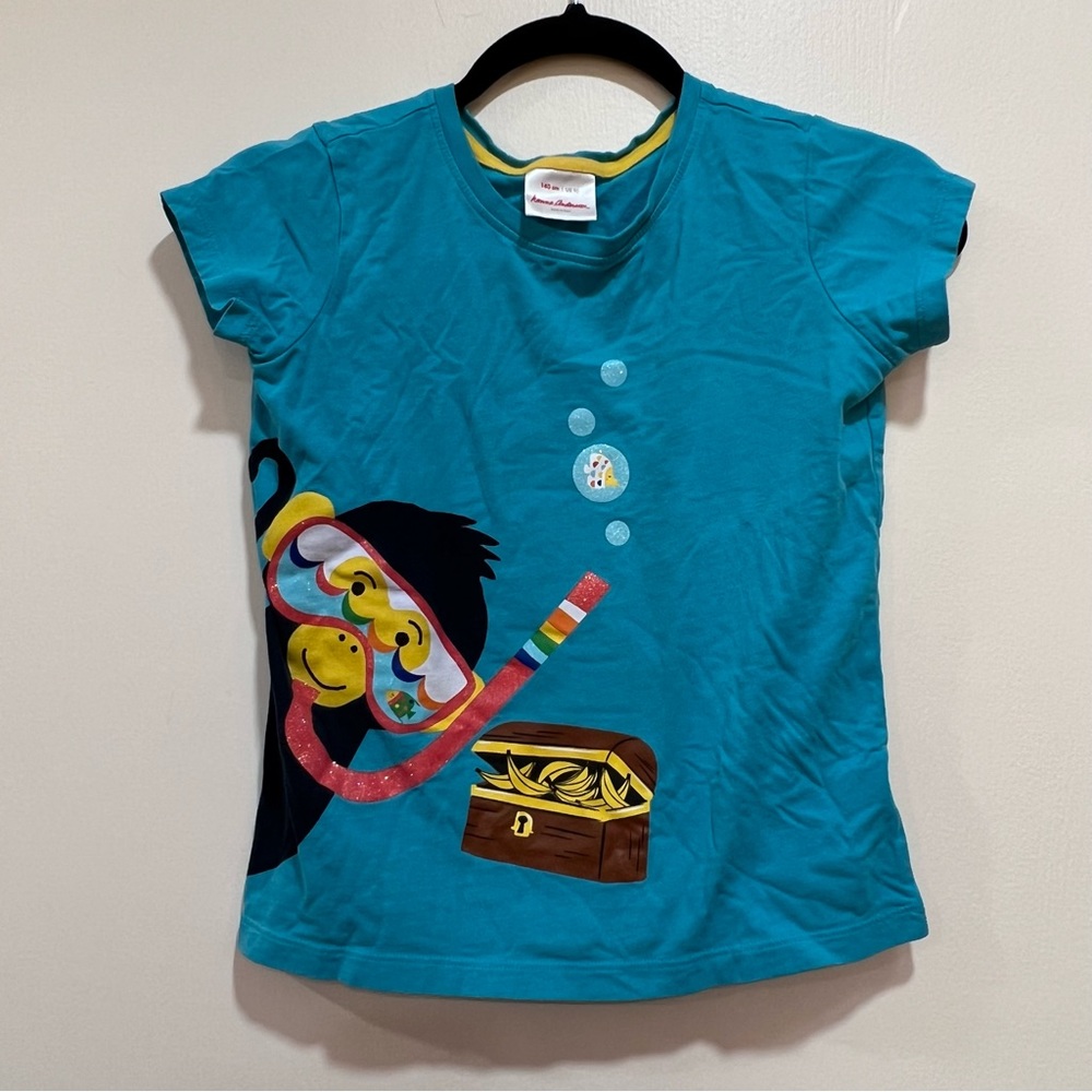 Hanna Andersson Scuba Monkey Graphic Tee Shirt
